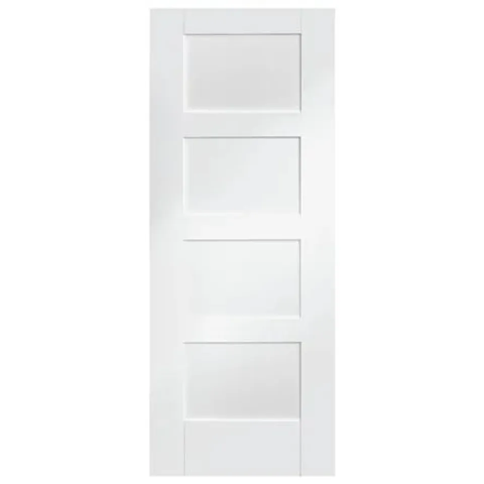 BOXED INTERNAL WHITE PRIMED SHAKER 4 PANEL DOOR (1 BOX)