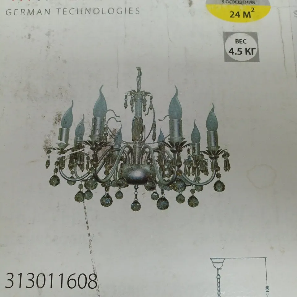 BOXED MW-LIGHT CLASSIC 8 LIGHT CANDLE CHANDELIER