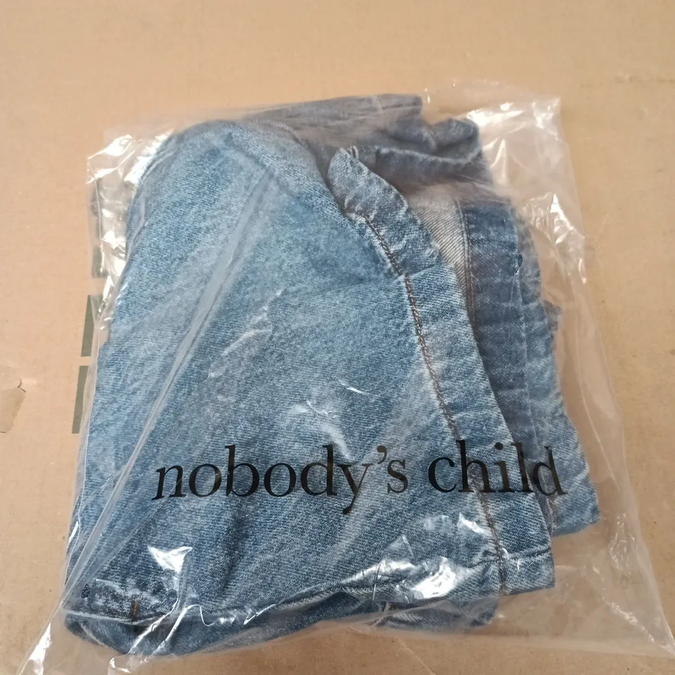 BAGGED NOBODYS CHILD LOGAN A-LINE DENIM SHORTS IN NAVY - UK 10