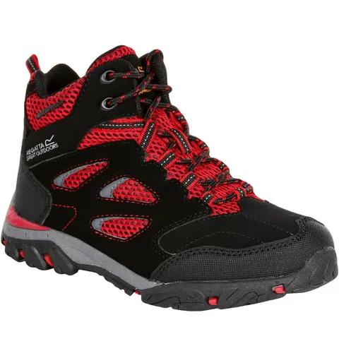 BRAND NEW REGATTA  KIDS' HOLCOMBE III WALKING BOOTS IN BLACK/PEPPER - UK 3