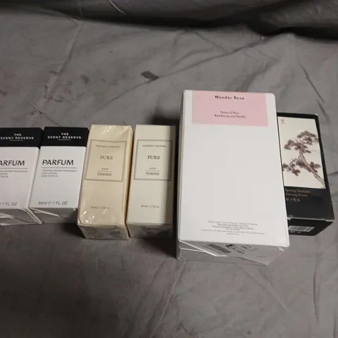 SIX ASSORTED FRAGRANCES TO INCLUDE; SCENT RESERVE, FEDERICO MAHORA AND ZARA