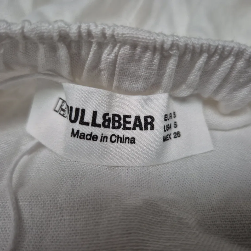 PULL&BEAR WHITE DRAWSTRING TROUSERS SIZE SMALL