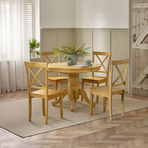 BOXED PRESTOW OAK EFFECT EXTENDING DINING TABLE (2 BOXES)