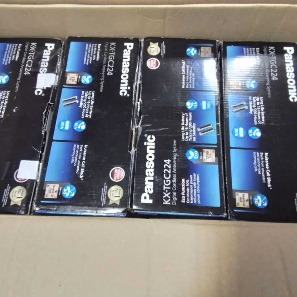 LOT OF 8 BOXED PANASONIC KX-TGC224 4-HANDSET DIGITAL CORDLESS ANSWERING SYSTEM PHONES