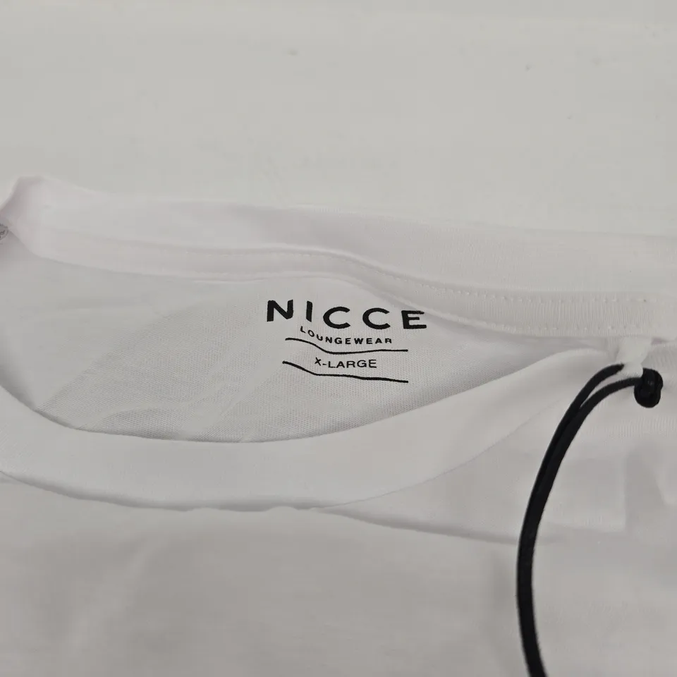 NICCE LOUNGEWEAR WHITE T SHIRT XL LARGE