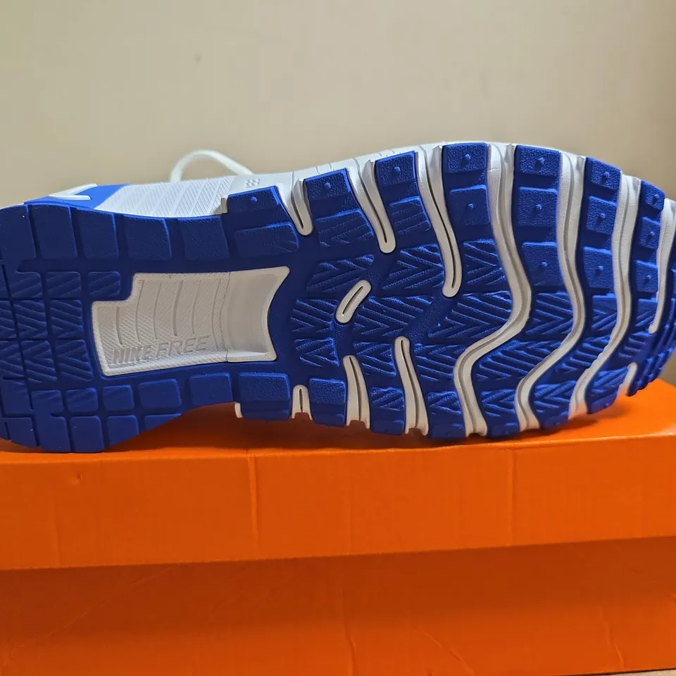 BOXED PAIR OF NIKE FREE METCON 6 TRAINING SHOES – WHITE/BLUE, UK 8 