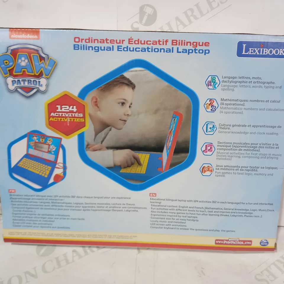 LEXIBOOK PAW PATROL BILINGUAL EDUCATIONAL LAPTOP
