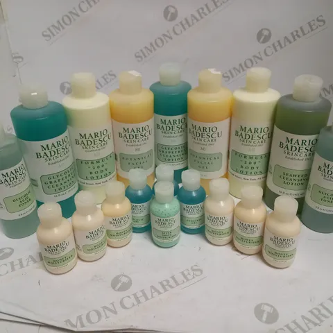 19 ASSORTED MARIO BADESCU ITEMS TO INCLUDE: GLYCOLIC ACID TONER, HONEY MOISTURIZER, AFTERSHAVE MOISTURIZER ETC - COLLECTION ONLY