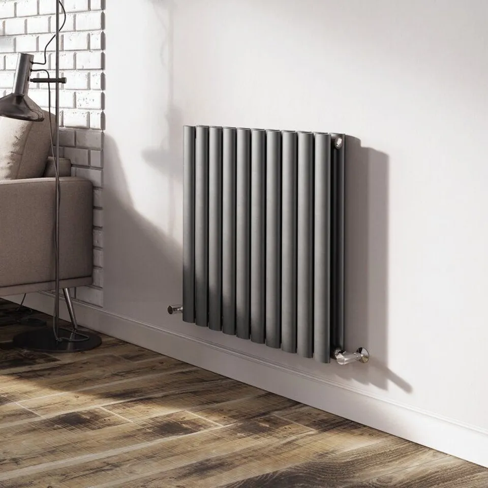 BOXED PHIPPS VERTICAL COLUMN DOUBLE GREY RADIATOR 600 X 590MM