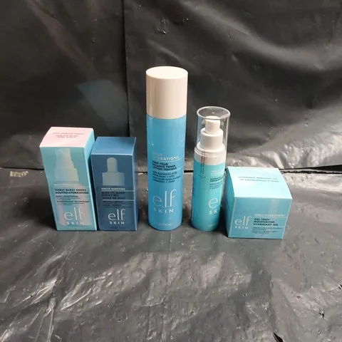 ELF SKIN LOT OF 5 ASSORTED SKINCARE PRODUCTS TO INCLUDE - GEL-YEAH MOISTURISER - THIRST BURST DROPS - KEEP YOUR BALANCE TONER - ETC