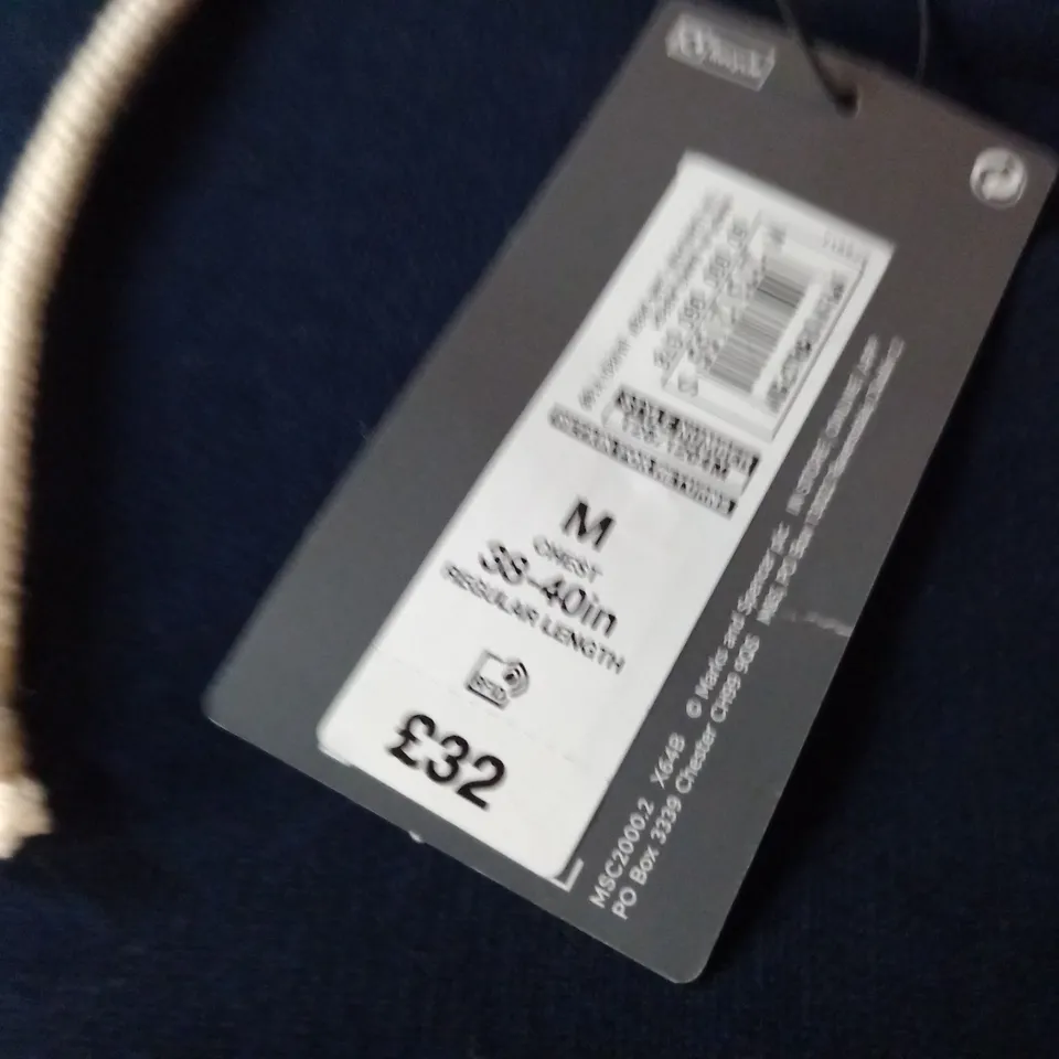 M&S NAVY/GREEN HOODIE - M