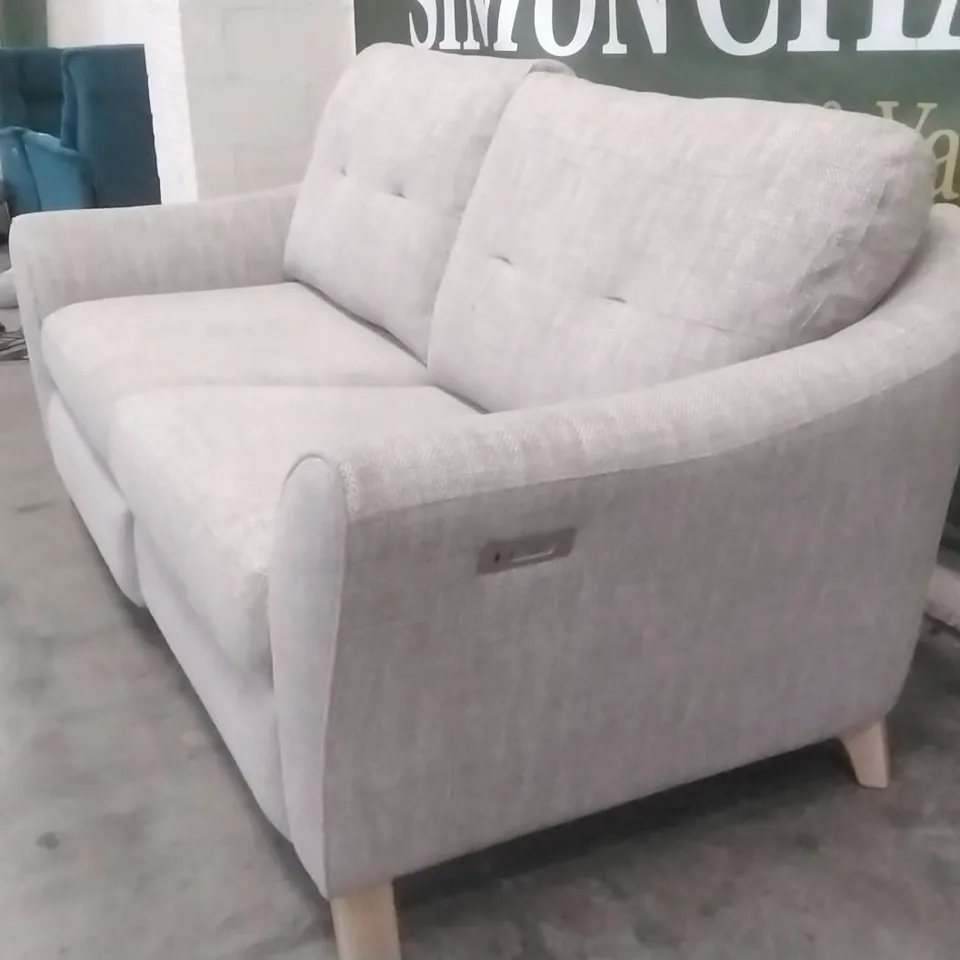 QUALITY G-PLAN BRITISH MADE HARDWOOD FRAMED BEIGE FABRIC POWER RECLINING THREE SEATER SOFA