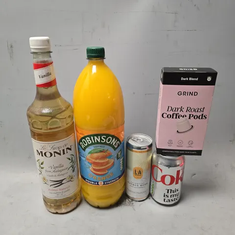 APPROXIMATELY 8 ASSORTED FOOD & DRINK ITEMS TO INCLUDE - DIET COKE , GRIND DARK BLEND ETC