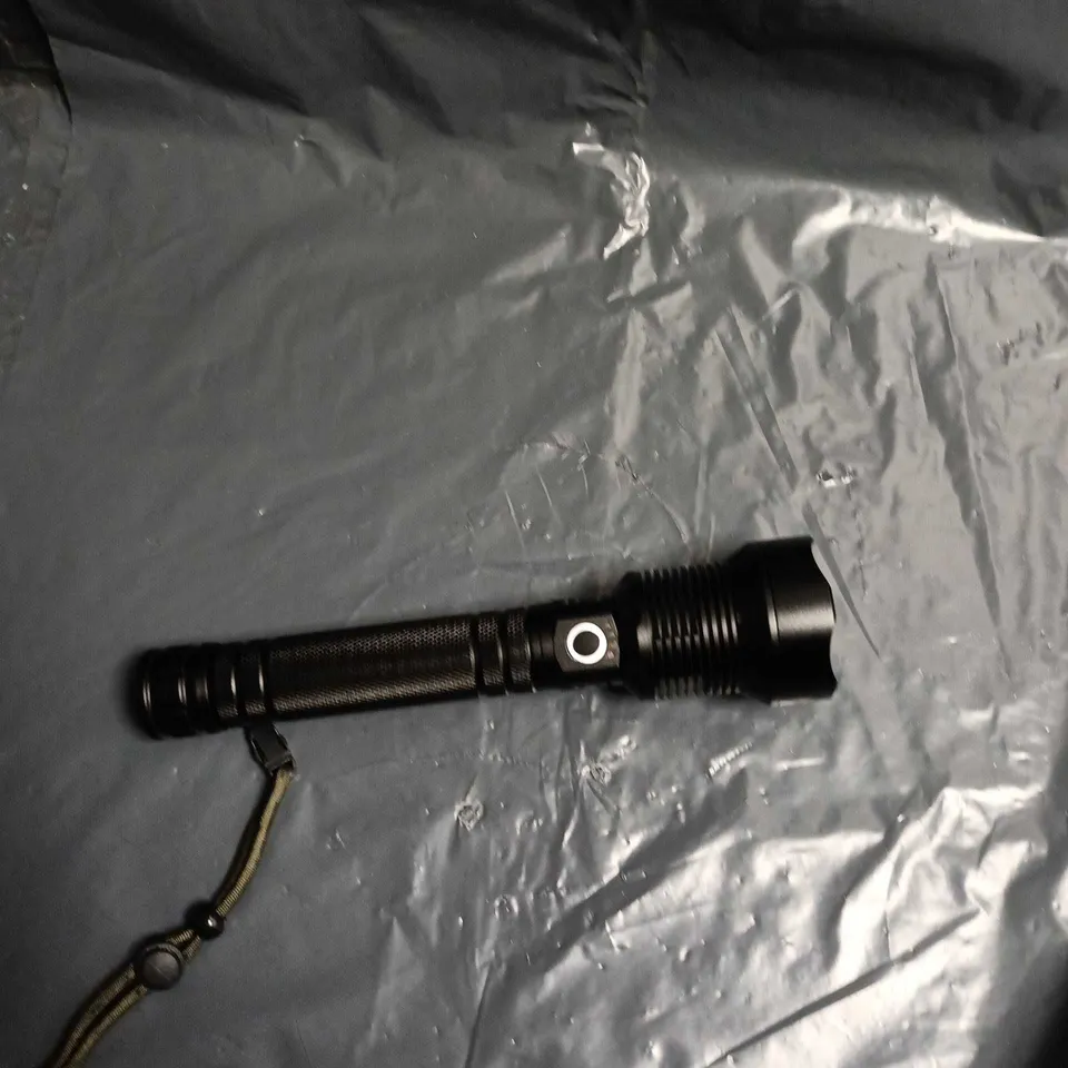 BLACK LED FLASHLIGHT WITH LANYARD – TACTICAL TORCH 