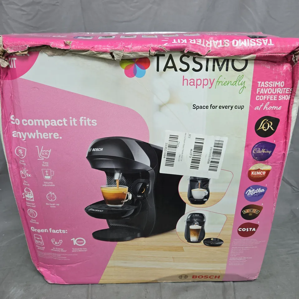 BOXED TASSIMO BY BOSCH HAPPY FRIENDLY POD COFFEE MACHINE  RRP £106