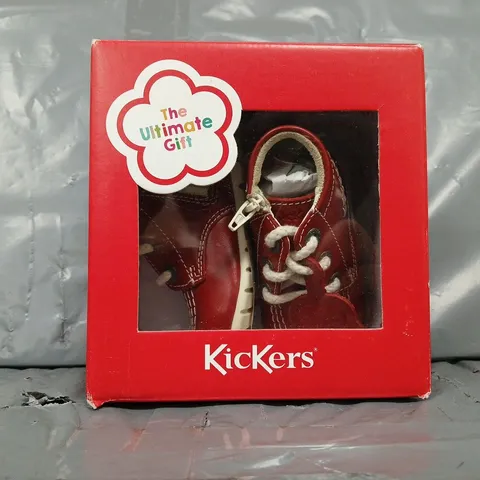 BOXED MY FIRST KICKERS IN RED - BABY SIZE 18  