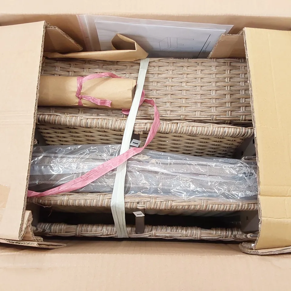 BOXED SET OF 2 OLIVER RATTAN ACACIA WOOD RATTAN CHAIRS (1 BOX)