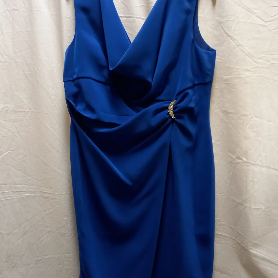 CARINA AZUL BLUE VESTIDO VALEN DRESS/BLAZER - SIZE UK 18