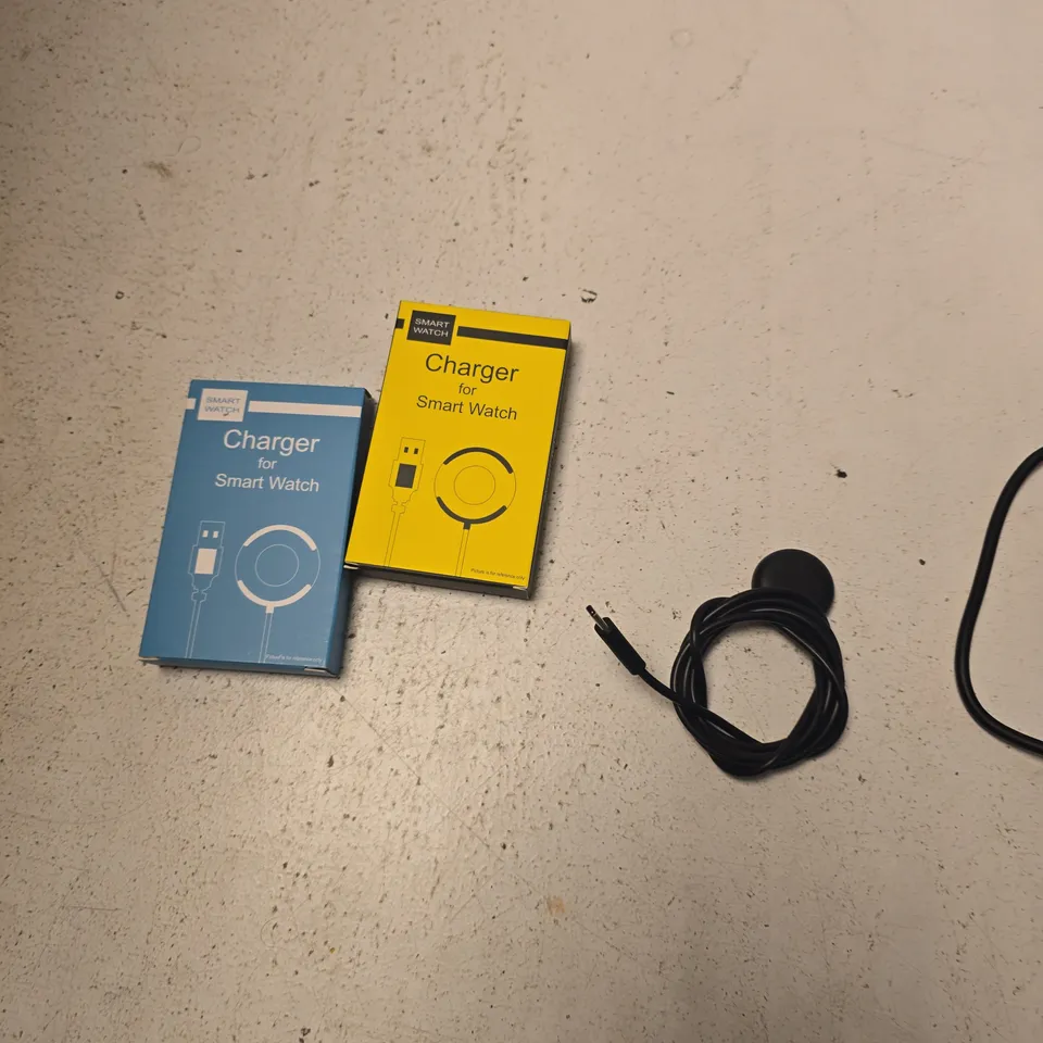 BOX CONTAINING LARGE QUANTITY OF ASSORTED SMARTWATCH CHARGERS