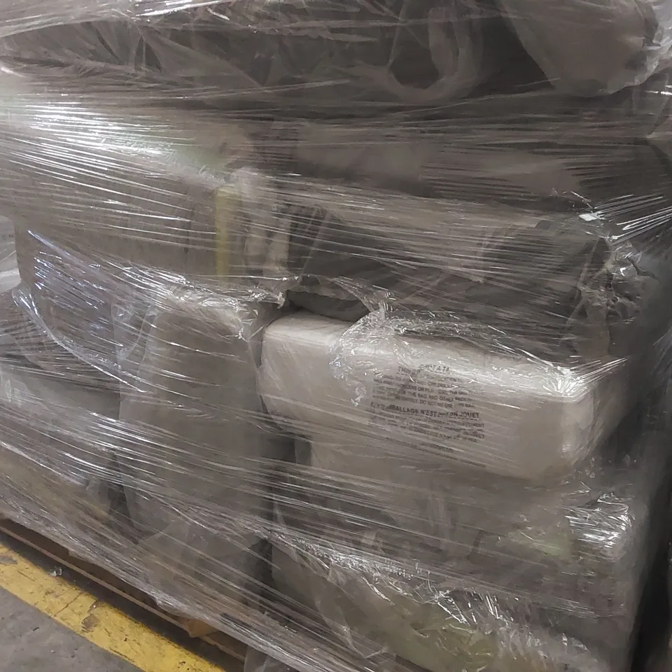 PALLET CONTAINING A LARGE QUANTITY OF ASSORTED FURNITURE PARTS INCLUDING: SOFA CUSHIONS ECT