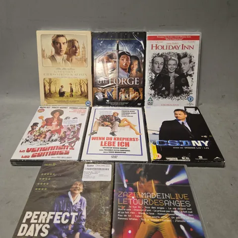 LOT OF APPROXIMATELY 15 ASSORTED DVDS TO INCLUDE - HOILDAY IN , THE FORGE  , GOODBYE CHRISTOPHER ROBIN ETC