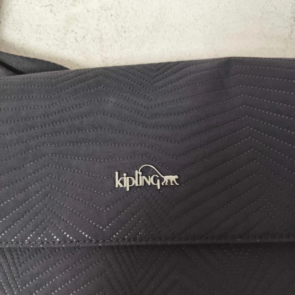 KIPLING CROSSBODY BAG – BLACK QUILTED NYLON WITH MONKEY CHARM
