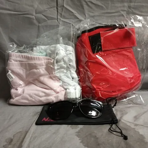 BOX OF APPROXIMATELY 10 ASSORTED HOUSEHOLD ITEMS TO INCLUDE NEW AGE SUNGLASSES, ETC - COLLECTION ONLY