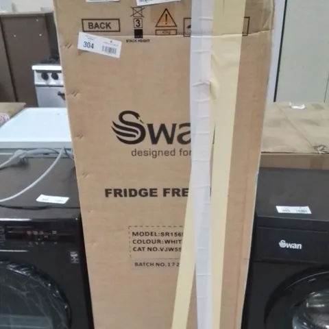 BOXED SWAN SR15690W 48CM WIDE, 144CM HIGH, 50/50 SPLIT COMPACT FRIDGE FREEZER - WHITE