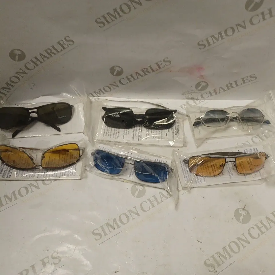 APPROXIMATELY 18 DIFFERENT DIERRE POLICE SUNGLASSES OF DIFFERENT STYLES AND COLOURS