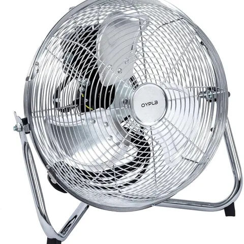 OYPLA 3 SPEED FLOOR STANDING GYM FAN HYDROPONIC (CHROME, 12 INCH)
