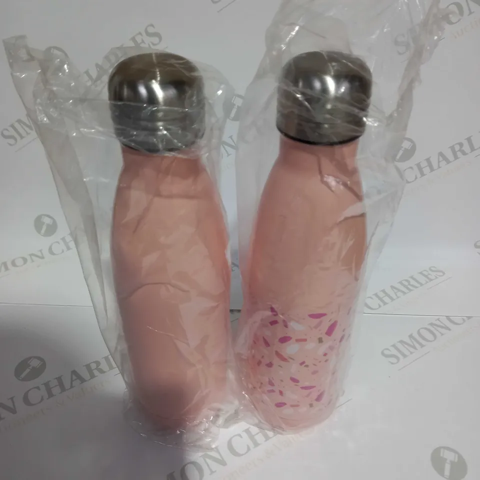 OUTLET SET OF 2 500ML STAINLESS STEEL WATER BOTTLES