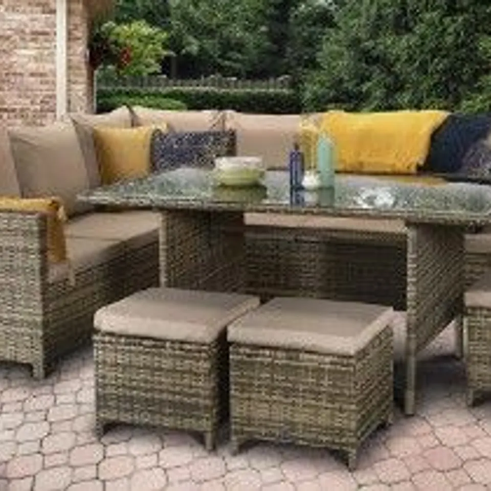 BRAND NEW BOXED CHARLOTTE CORNER DINING IN NATURE/BROWN(2 BOXES) RRP £1258