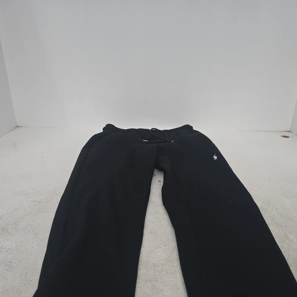 RALPH LAUREN BLACK JOGGERS WITH WHITE POLO-PLAYER EMBROIDERY – UK MEDIUM