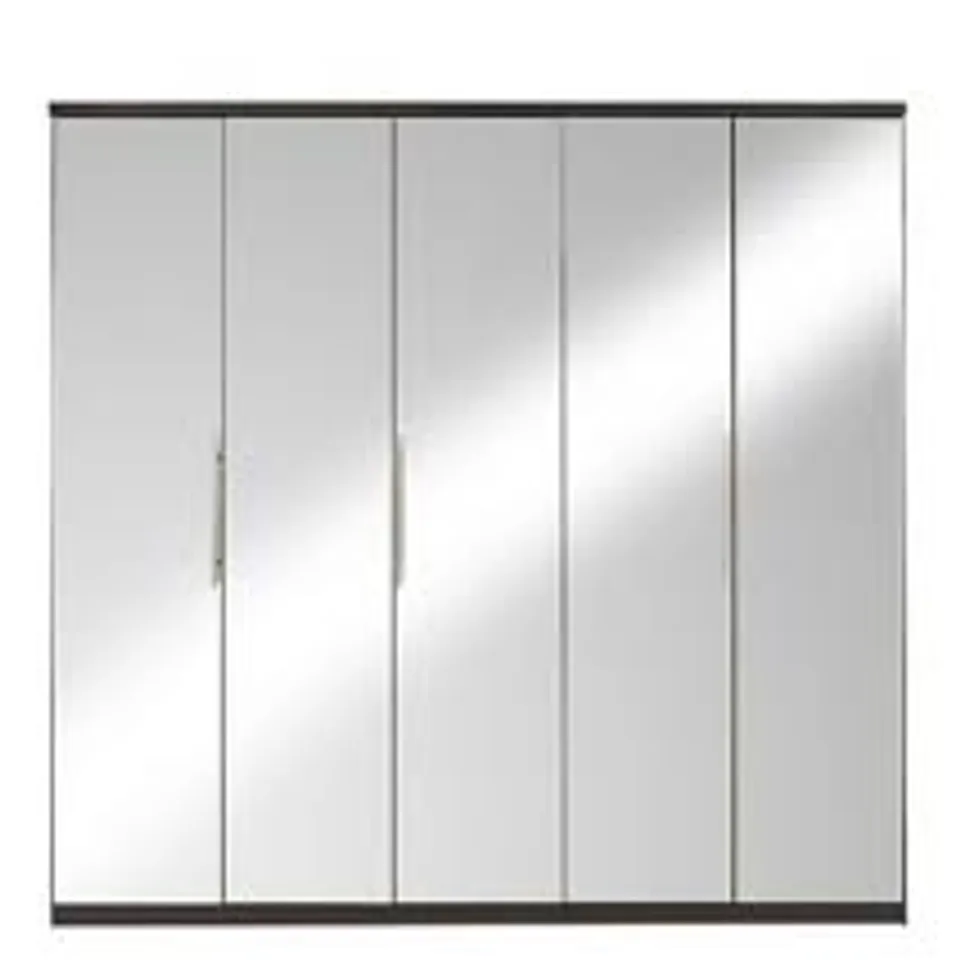 BOXED PRAGUE MIRROR GREY 5 DOOR WARDROBE (INCOMPLETE - 1 OF 5 BOXES)