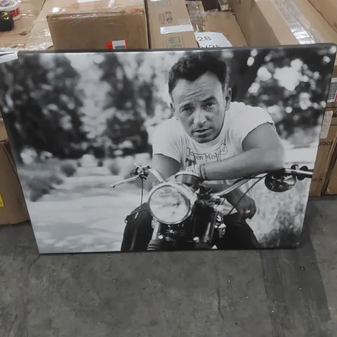 BRUCE SPRINGSTEEN MOTORCYCLE - WRAPPED CANVAS PRINT