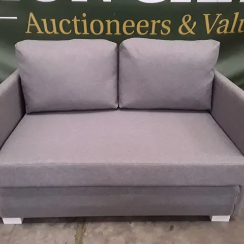 QUALITY DESIGNER SMALL SOFA BED - GREY FABRIC