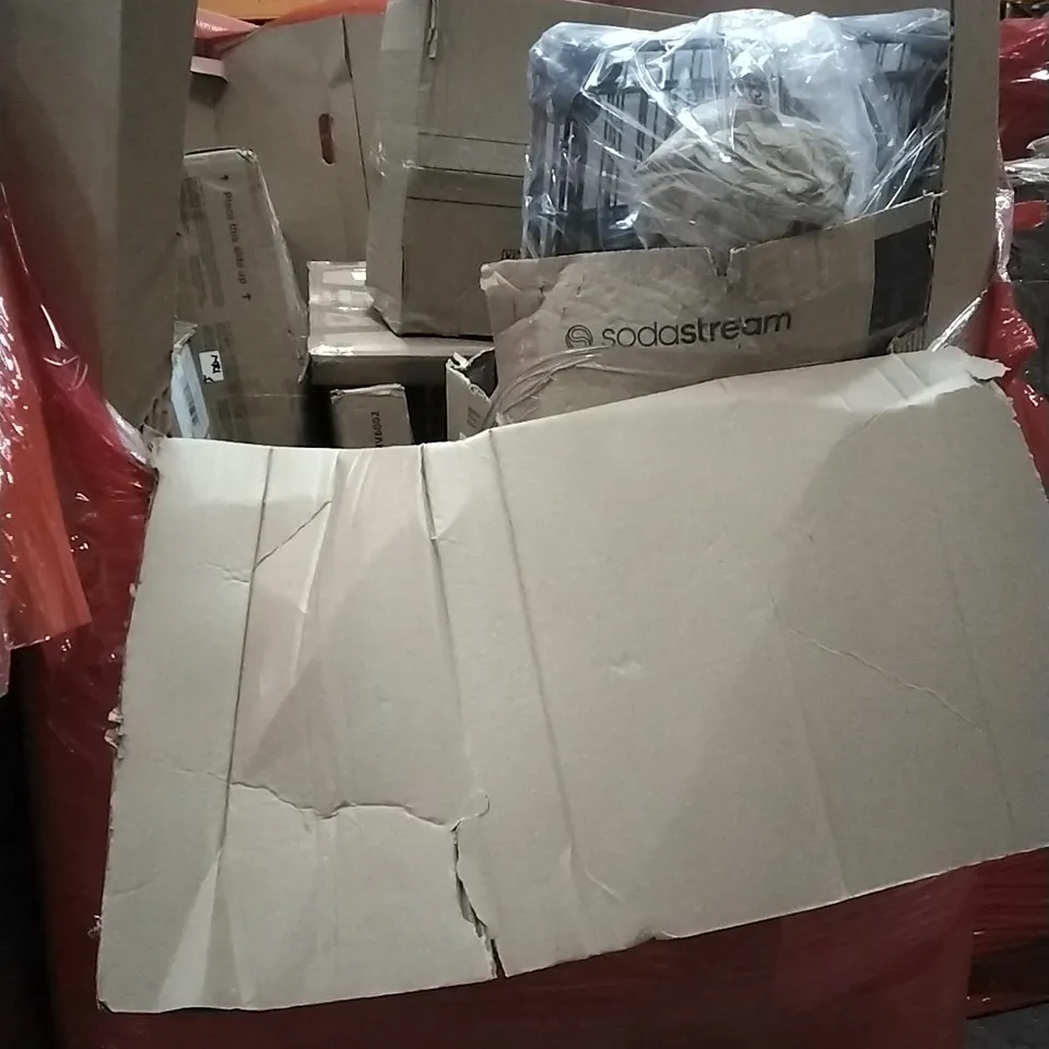 PALLET OF HOUSEHOLD ITEMS TO INCLUDE ARTIFICIAL ORCHID FLOWER IN VASE,CAT LITTER, PANORAMIC GLASS COLD FLOOR CHASSIS RGB FAN AND OTHER ASSORTED ITEMS...