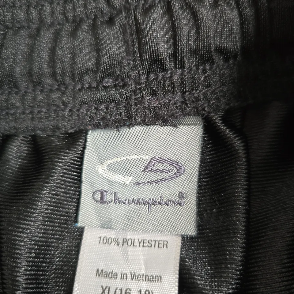 CHAMPION WOMEN'S TRACK PANTS – BLACK, XL (16-18)