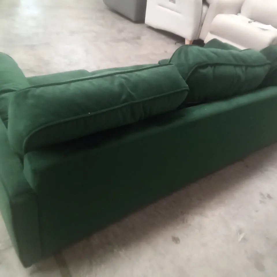 DESIGNER THE LOUNGE COMPANY MADE 2 SEATER SOFA - DARK GREEN FABRIC 