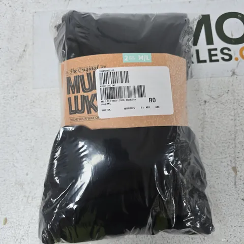 MUK LUKS FLEECE LINED LEGGINGS 2 PACK MEDIUM