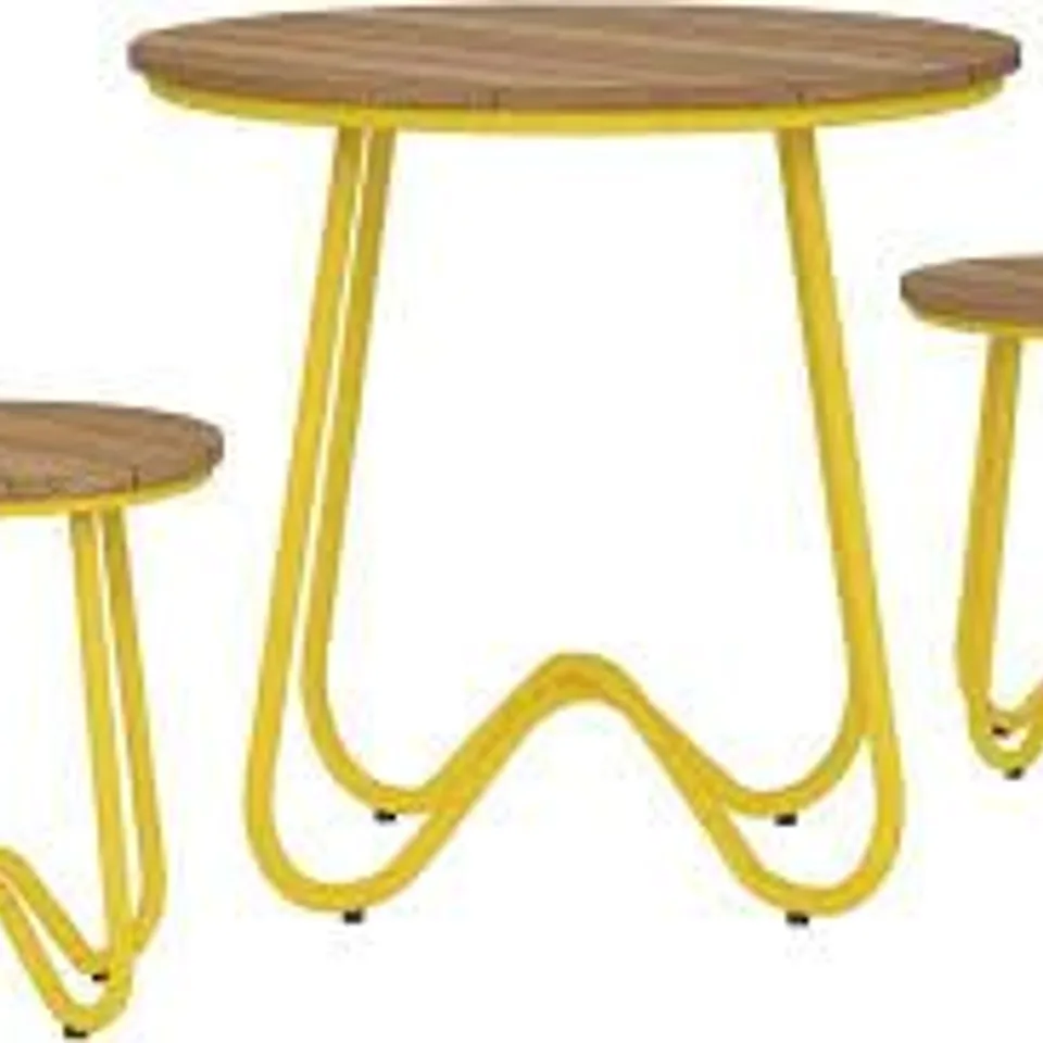 BOXED NOVOGERATZ 3 PIECE STEEL BISTRO SET - YELLOW (1 BOX)