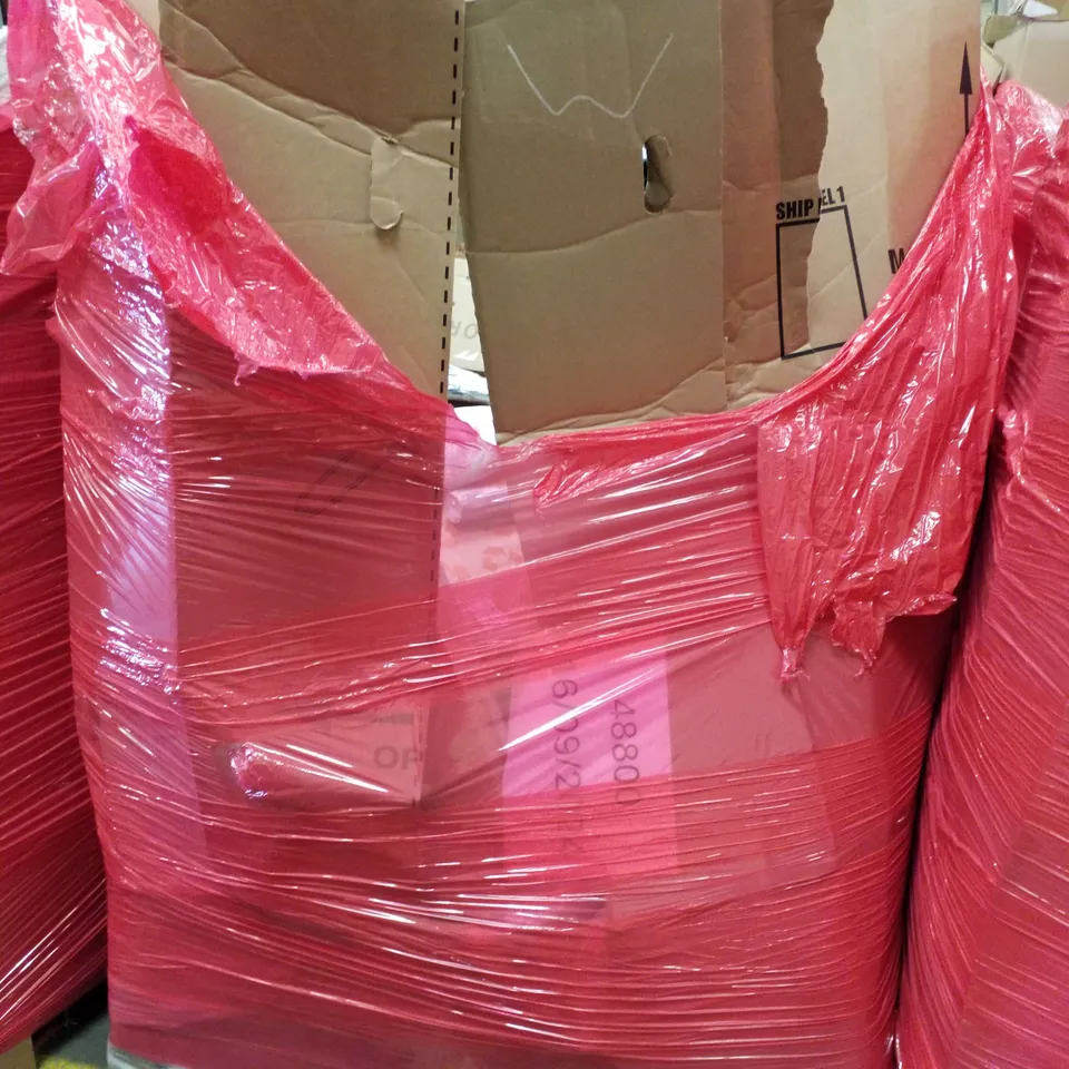 PALLET OF ASSORTED PRODUCTS INCLUDING SMART TOWER FAN, ACCSTORE DRYING RACK, MATTRESS TOPPER, DOOR MAT, VINYL PAPER