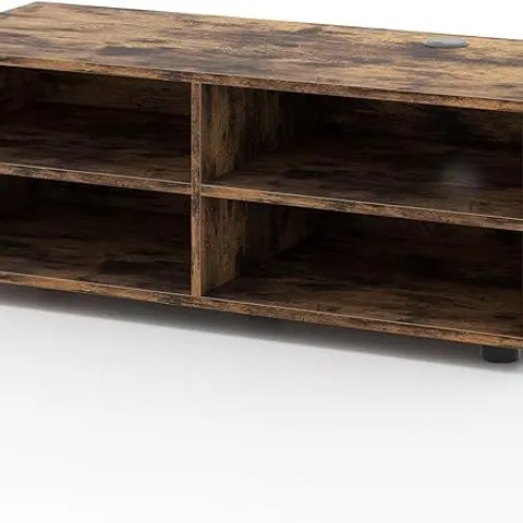 BOXED TV STAND FOR TVS WOODEN TV CONSOLE TABLE IN RUSTIC BROWN