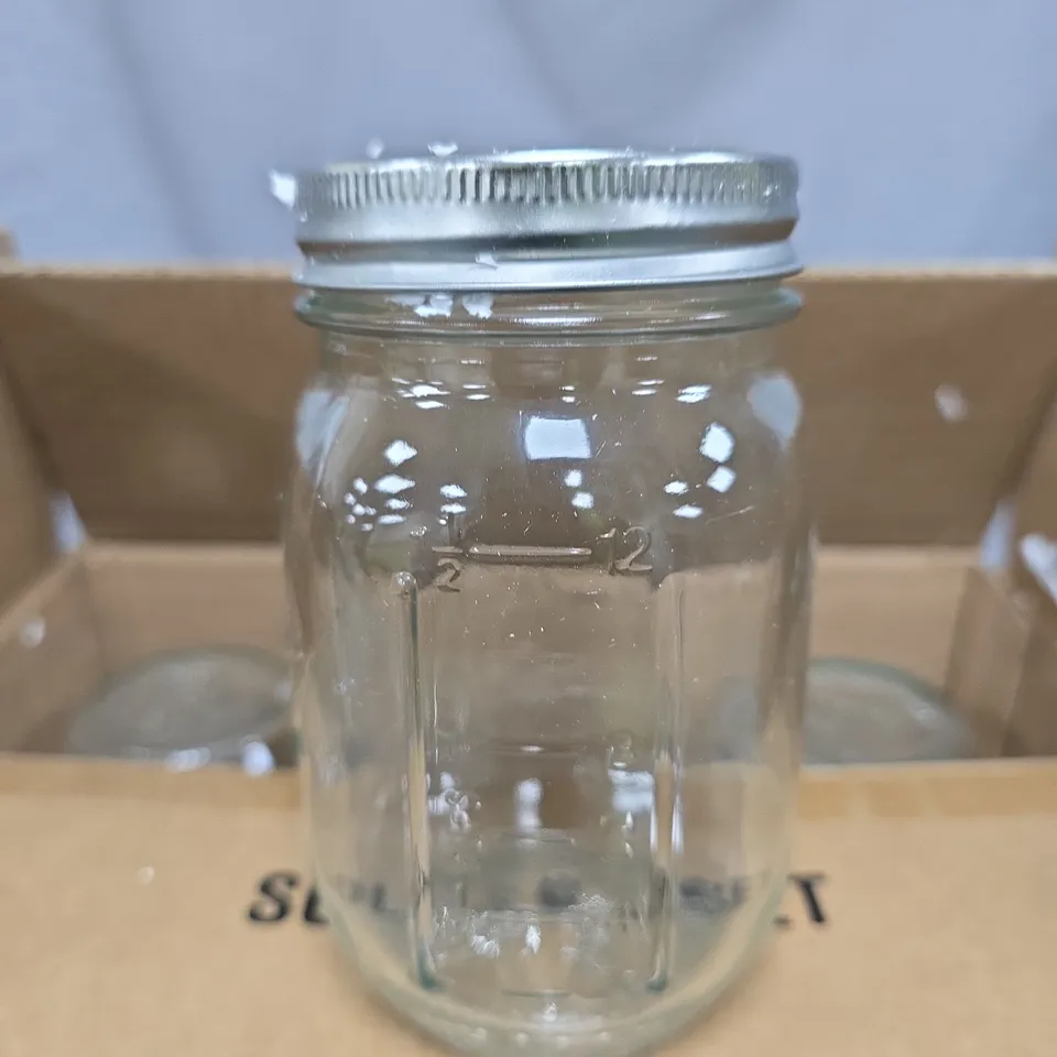 PAKSH GLASS MASON JARS – 6 PACK WITH 2-PIECE METAL LIDS