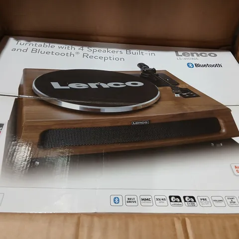 BOXED LENCO LS-410WA TURNTABLE AND BLUETOOTH RECEPTION
