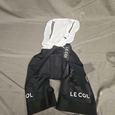 LE COL WOMENS SPORT BIB SHORT 2 IN BLACK/WHITE SIZE M