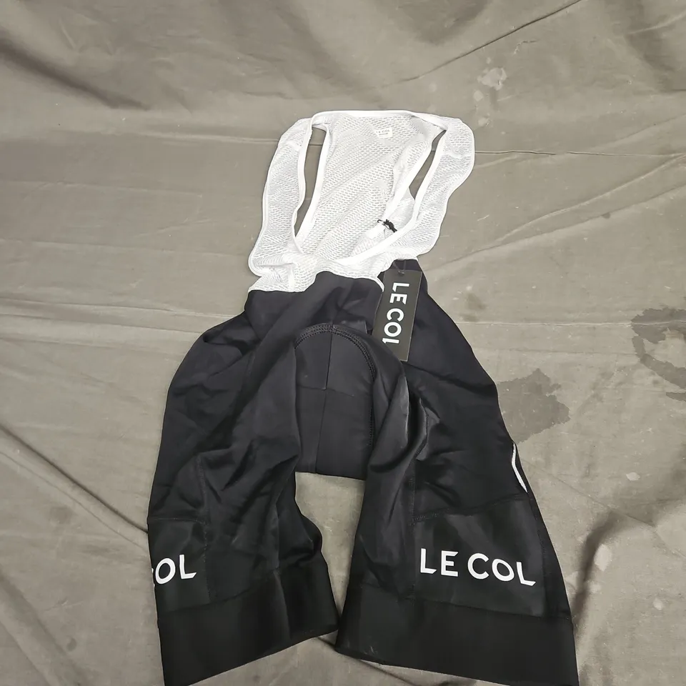 LE COL WOMENS SPORT BIB SHORT 2 IN BLACK/WHITE SIZE M