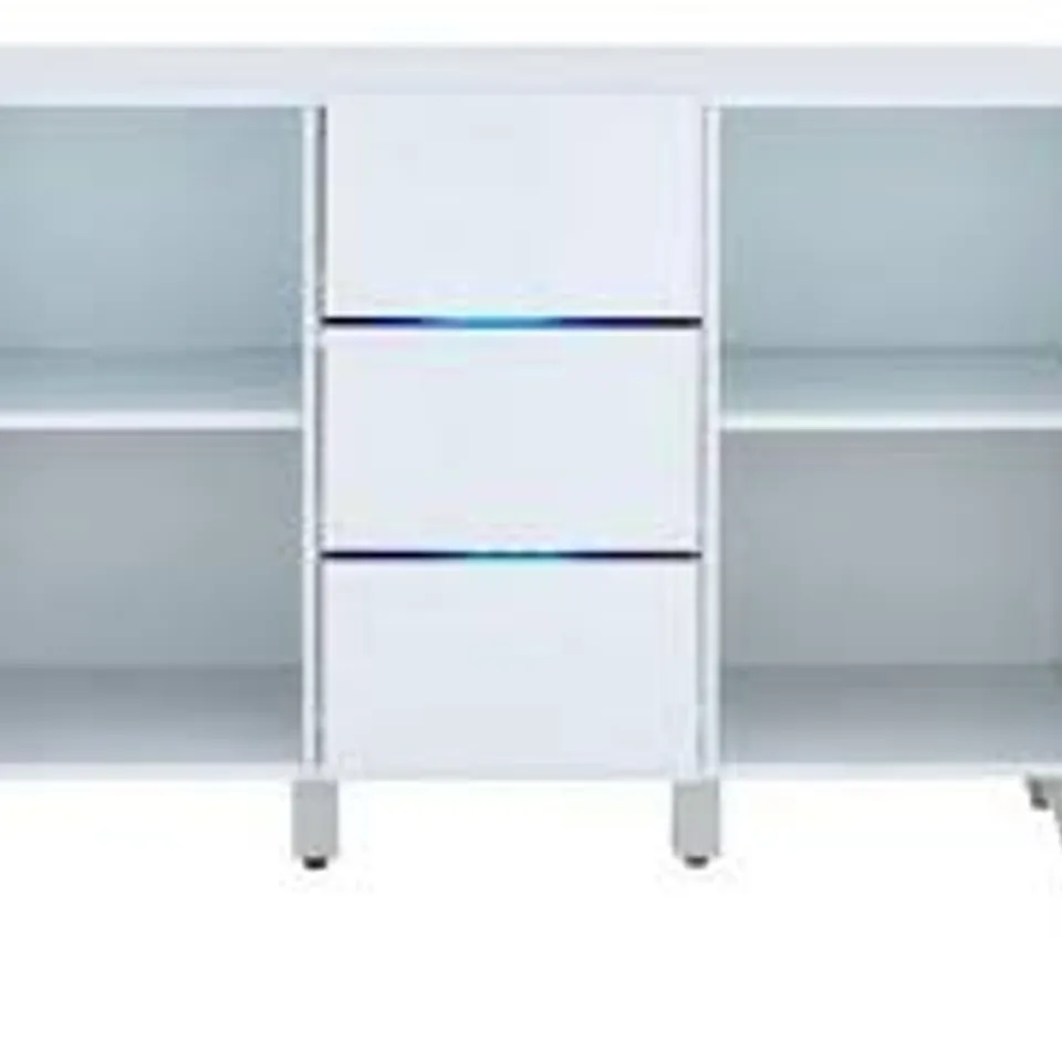 BOXED XANDER 2 DOOR 3 DRAWER SIDEBOARD - WHITE 
