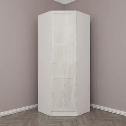 BAGGED BRAWLEY 1 DOOR CORNER WARDROBE (3 PARTS)