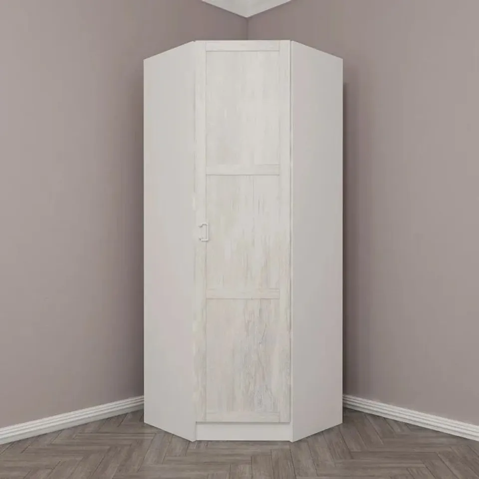 BAGGED BRAWLEY 1 DOOR CORNER WARDROBE (3 PARTS) 
